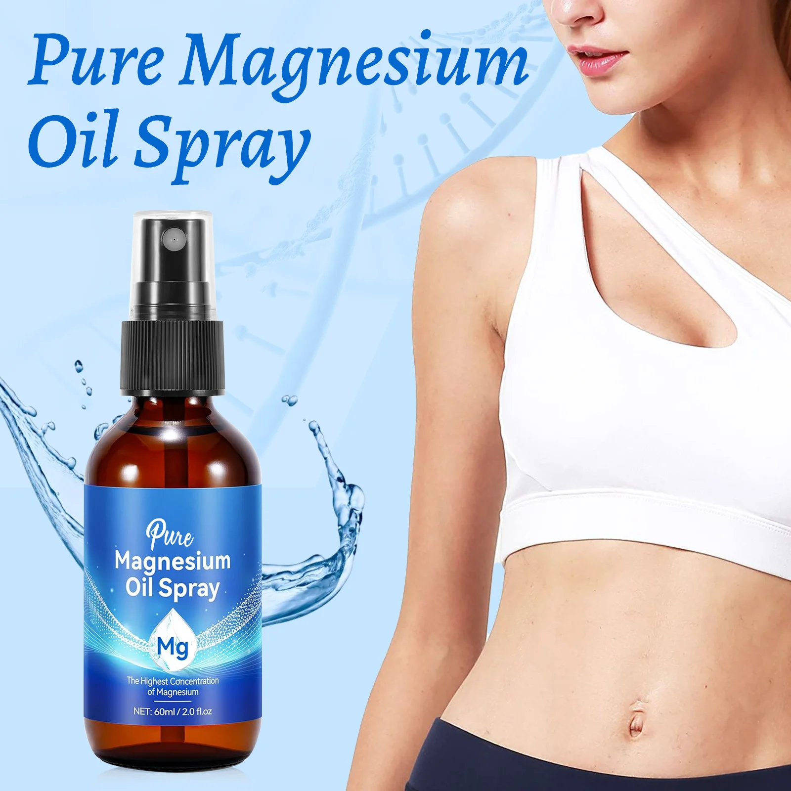 Bath Salts Magnesium - マグネシウムオイルスプレー 60ml 筋肉弛緩 睡眠改善 関節痛 痙攣