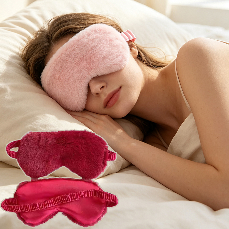 Health & Wellness Unlimited - スリーピングマスク 睡眠用アイマスク ソフトプラッシュアイマスク キュートなラブクラウドアイカバー プラッシュマスク アイパッチ