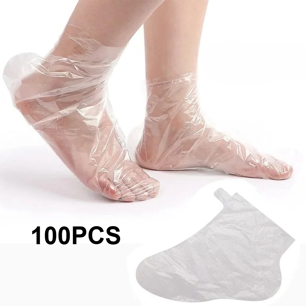 Detox Foot Patch - 100 個のフットマスクカバー使い捨て透明 PE 保湿デトックススパバッグ、感染防止ペディキュアツールフットケア卸売