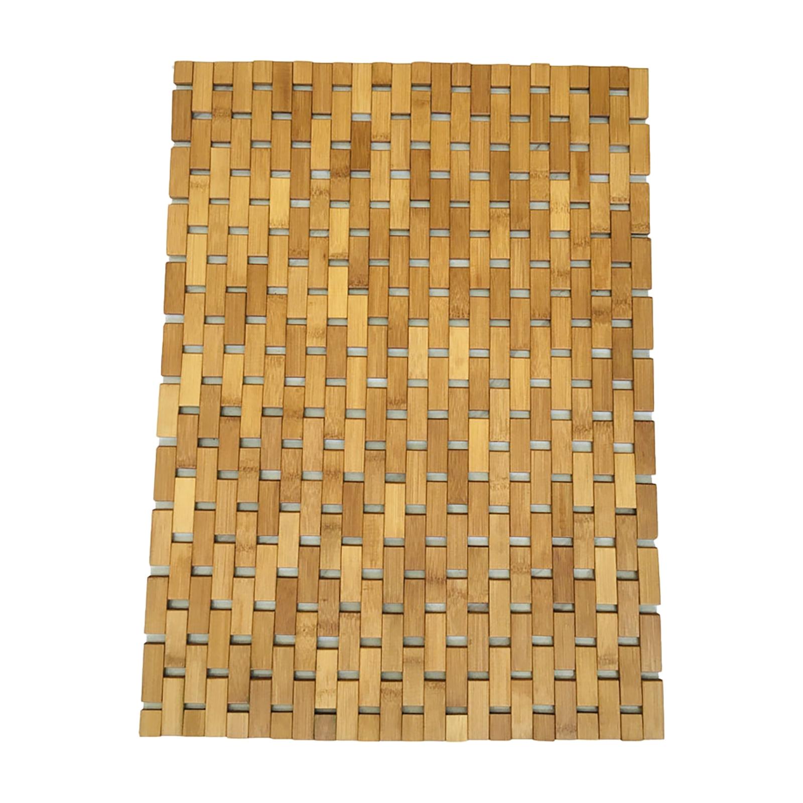 滑り止め加工を施した竹製のバスマット。厚手で耐久性があり、ス - Bamboo Bath Mat のレビューと価格