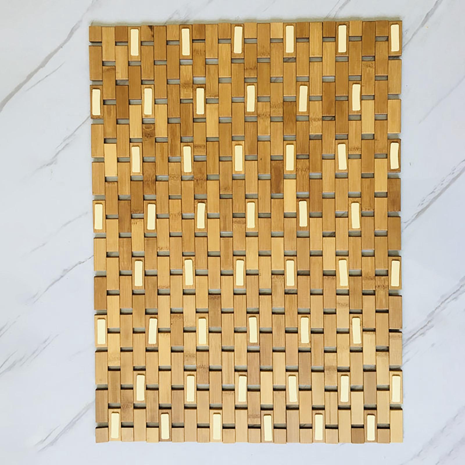 滑り止め加工を施した竹製のバスマット。厚手で耐久性があり、ス - Bamboo Bath Mat のレビューと価格