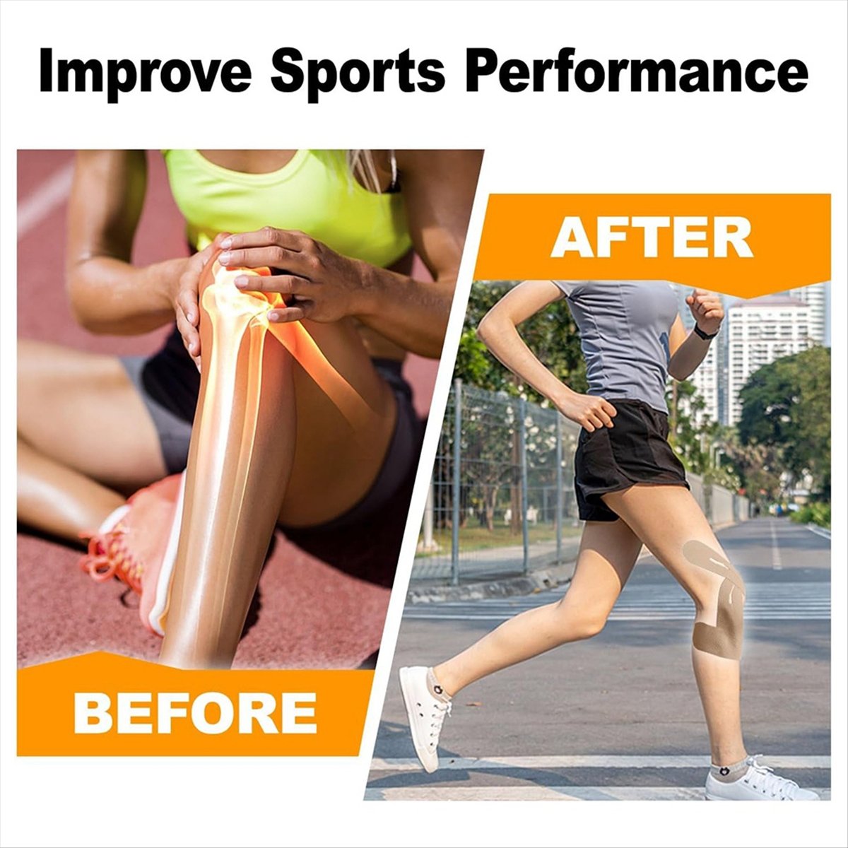 10 個プレカットキネシオロジー膝テープ防水膝テープスポーツ - Sports Taping Precut のレビューと価格