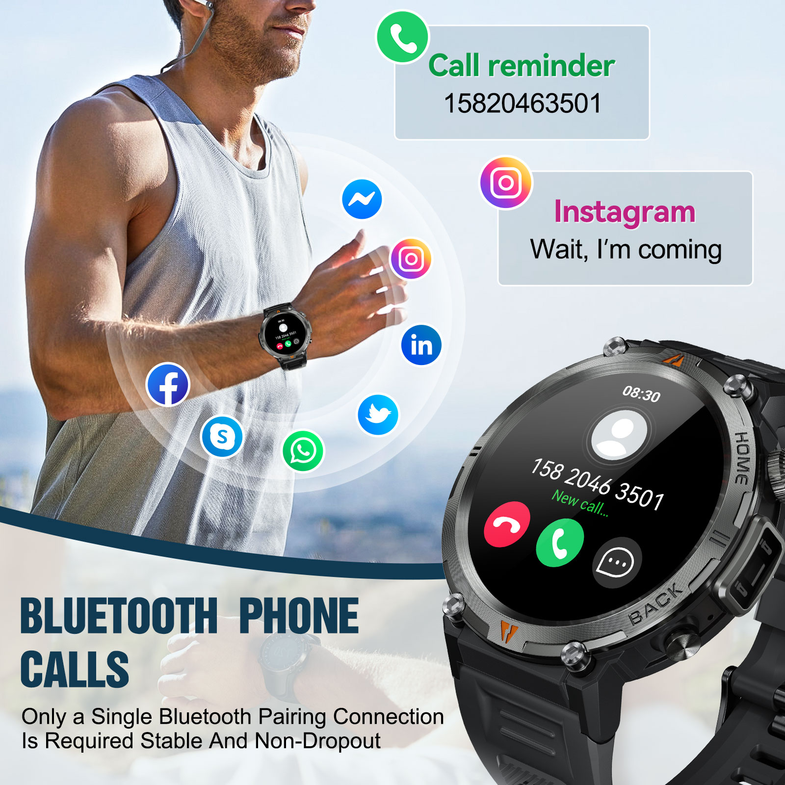 EIGIIS KE3 Bluetooth 通話スマートウォッ - Health Wellness Bracelet のレビューと価格