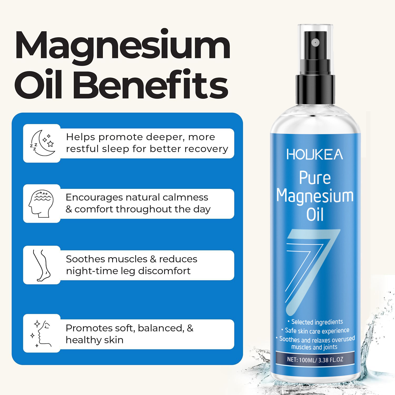純マグネシウムオイルスプレー - USPグレードの塩化マグネ - Bath Salts Magnesium のレビューと価格